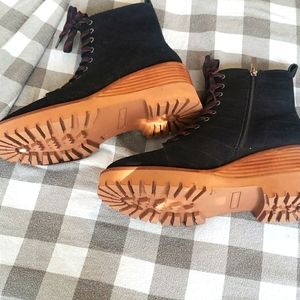 Vince camuto suede heeled boot